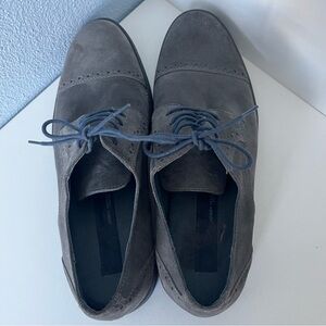 Joseph Abboud Gray Suede Oxfords with Lace-Up Design